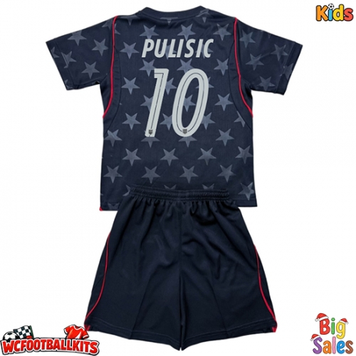 United States Christian Pulisic #10 Replica Away Stadium Kit for Kids World Cup 2026 Short Sleeve (+ pants)